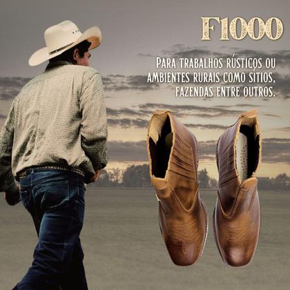 Imagem de Botina Rústica Masculina F1000 Com Elásticos Laterais Confortável Macio Artesenal Resistente Casual
