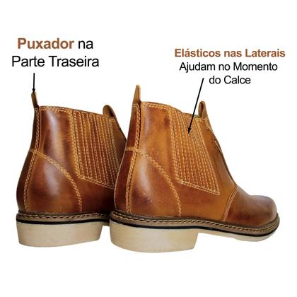 Imagem de Botina Rústica Masculina F1000 Com Elásticos Laterais Confortável Macio Artesenal Resistente Casual