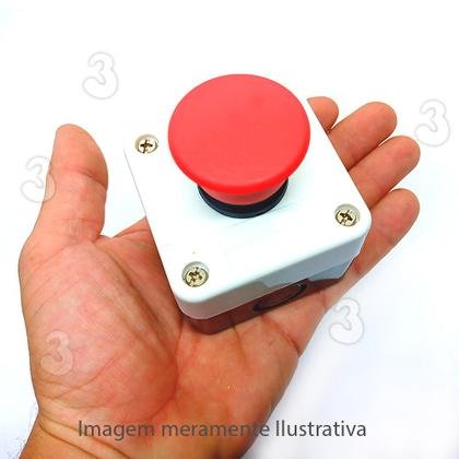 Imagem de Botoeira Botão de Emergência Cogumelo Pulso com Caixa de Sobrepor