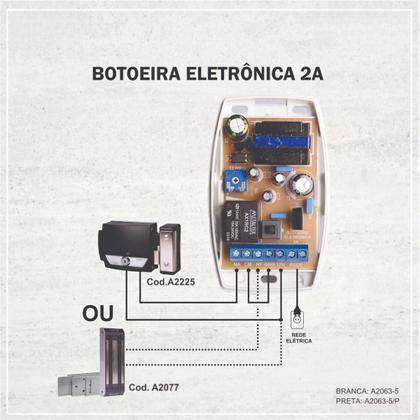Imagem de Botoeira eletronica linha prime 2a preta -  ipec