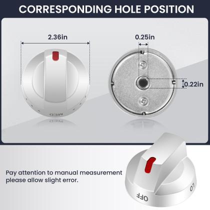 Imagem de Botões de fogão a gás P Polerden DG94-04167 atualizados (5 unidades) Samsung