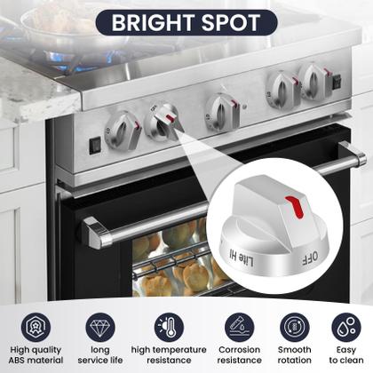 Imagem de Botões de fogão a gás P Polerden DG94-04167 atualizados (5 unidades) Samsung