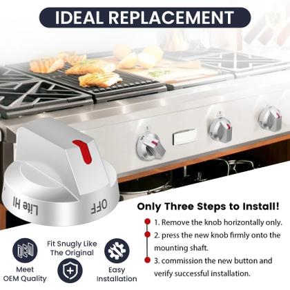 Imagem de Botões de fogão a gás P Polerden DG94-04167 atualizados (5 unidades) Samsung