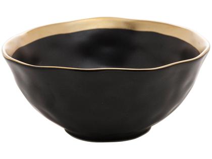 Imagem de Bowl Porcelana Preto e Dourado Dubai 15x6cm Wolff