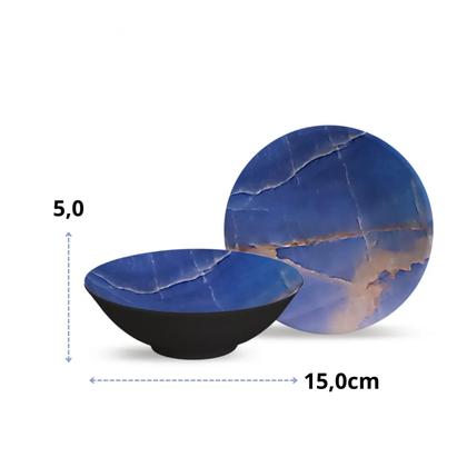 Imagem de Bowl Tigela Cumbuca De Cerâmica Lápis Lazúli 300ml Caldo Sopa Alleanza