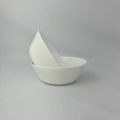 Imagem de Bowl Tigela Cumbuca Vidro Opalino Branco 550ml Mesa 2 Peças