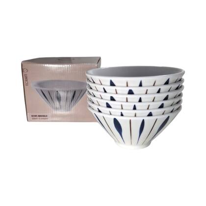 Imagem de Bowls De Melamina Plástico Branco 550ml Sopa Caldo 6 Peças
