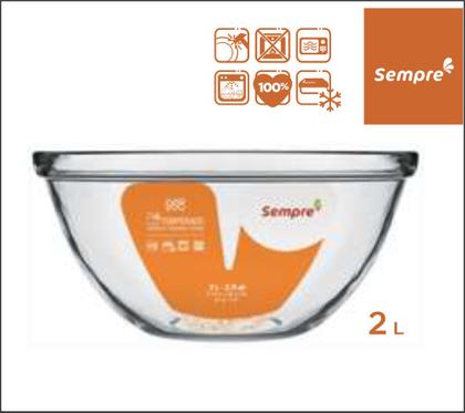 Imagem de Bowls Saladeira Tigela De Preparo Vidro 2lts Média - 01 uni