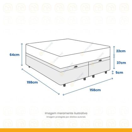 Imagem de Box Baú com Colchão de Molas Classic Pocket Queen