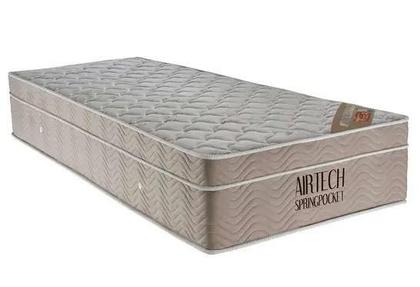 Imagem de Box Baú Solteiro Bege Colchão Molas Ensacadas Airtech 88X188