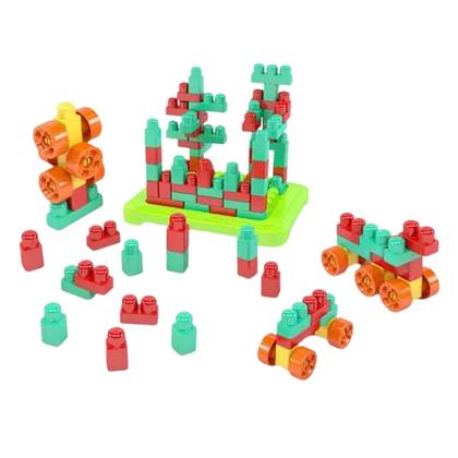 Imagem de Box Block Click Dismat Blocolândia 80 Peças Multicolorido XK118