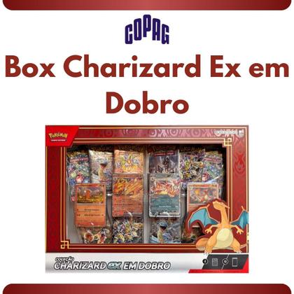 Box Coleção Charizard Ex em Dobro Pokémon Copag Cards Carta