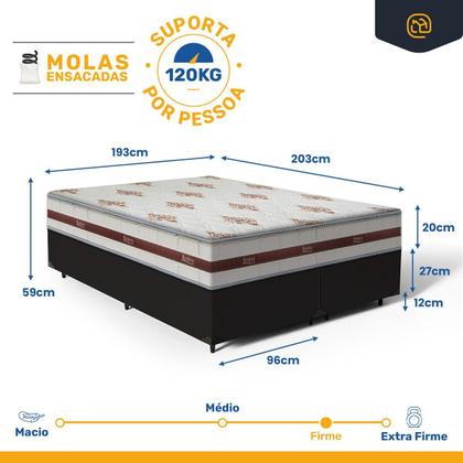 Imagem de Box com Colchão Molas Ensacadas Anjos Classic Super King