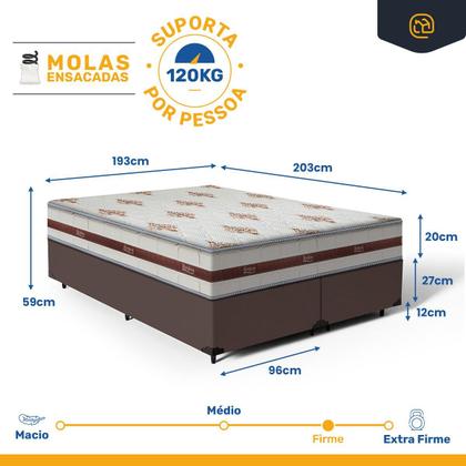 Imagem de Box com Colchão Molas Ensacadas Anjos Classic Super King