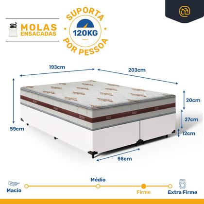 Imagem de Box com Colchão Molas Ensacadas Anjos Classic Super King