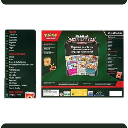 Imagem de Box Deck Baralho Batalha De Liga Charizard Ex Pokemon Copag TCG Original Coleção Cards Cartas
