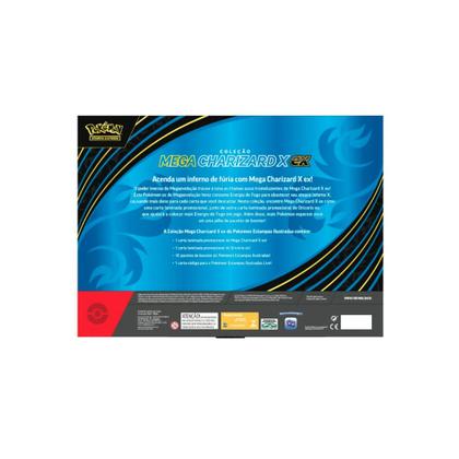 Imagem de Box Pokémon Coleção Mega Charizard X Ex TCG 62 Cartas Copag