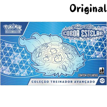 Imagem de Box Pokémon Escarlete e Violeta Coleção Treinador Avançado Coroa Estelar TCG Colecionar Cards Cartas