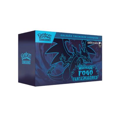 Imagem de Box Pokémon Megaevolução Fogo Fantasmagórico Coleção Treinador Avançado 121 Cartas Copag COR:Azul