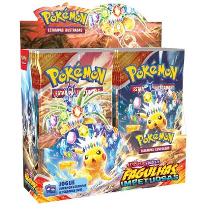 booster box fagulhas impetuosas Pokmon TCG, Mini Display Escarlate E Violeta 8 Brinquedos e Jogos Caixa de Booster - Escarlate