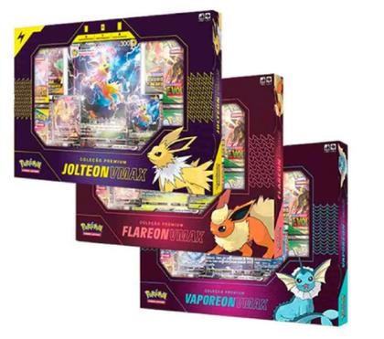 Box Pokémon Vmax Jolteon Flareon E Vaporeon Caixa Premium - COPAG