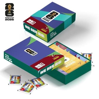 Imagem de Box Premium Copa Do Mundo 2026 Panini Álbum Capa Dura Ouro + 50 Envelopes Oficiais Fifa