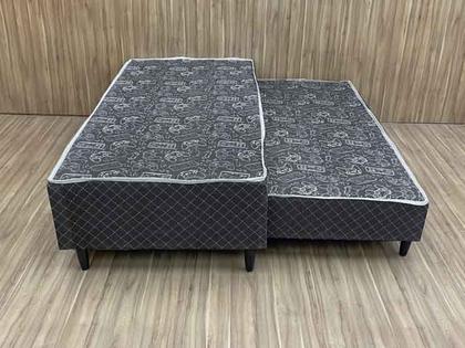 Box Solteiro com Cama Auxiliar Blindado material sintético Linhão Preto AN - Alpoim Imagem de Box Solteiro com Cama Auxiliar Blindado material sintético Linhão Preto AN
