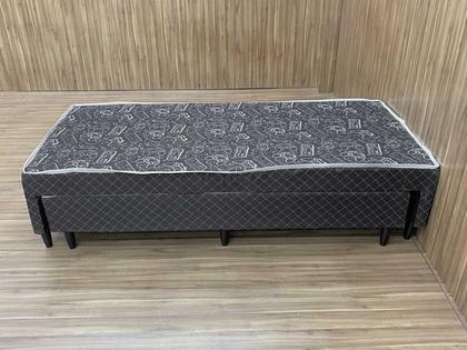 Box Solteiro com Cama Auxiliar Blindado material sintético Linhão Preto AN - Alpoim Imagem de Box Solteiro com Cama Auxiliar Blindado material sintético Linhão Preto AN
