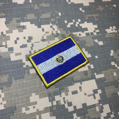 Imagem de BP0203T11 Bandeira El Salvador Patch Bordado Termo Adesivo