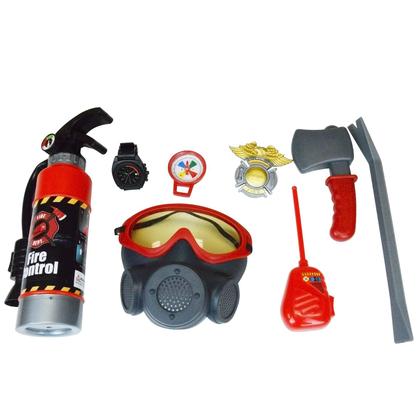 Imagem de BPC Fireman Gear Bombeiro Traje Role Play Toy Set para Crianças com Extintor de Incêndio e Walkie Talkie, Vermelho