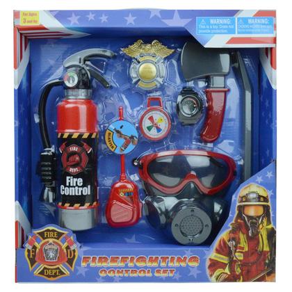 Imagem de BPC Fireman Gear Bombeiro Traje Role Play Toy Set para Crianças com Extintor de Incêndio e Walkie Talkie, Vermelho