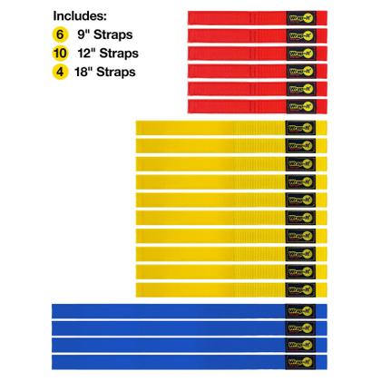Imagem de Braçadeiras multicoloridas Wrap-It Storage Quick-Straps, pacote com 20
