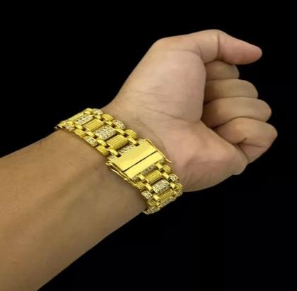 Imagem de Bracelete 18mm Jesus É O Dono Personalizado Banhado Ouro 18k