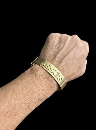 Imagem de Bracelete 20mm jesus - banhado a ouro 18k