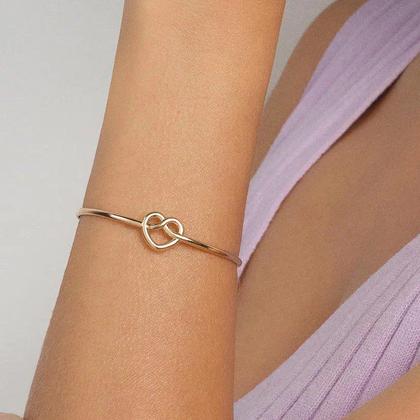 Imagem de Bracelete  banhado ouro 3x 24k 18k e 22k feminino pulseira de casal coração com símbolo do infinito rommanel 552071