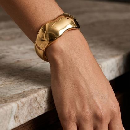 Imagem de Bracelete bold ondulado - Banhado em ouro 18k