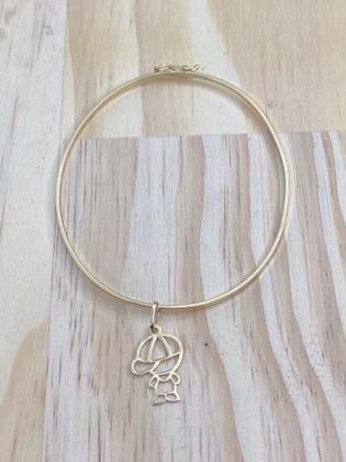 Imagem de Bracelete com Pingente Menino Vazado Ouro 18k