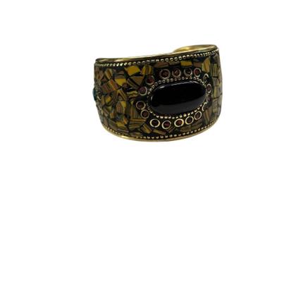 Imagem de Bracelete de Mosaico e Metal Dourado