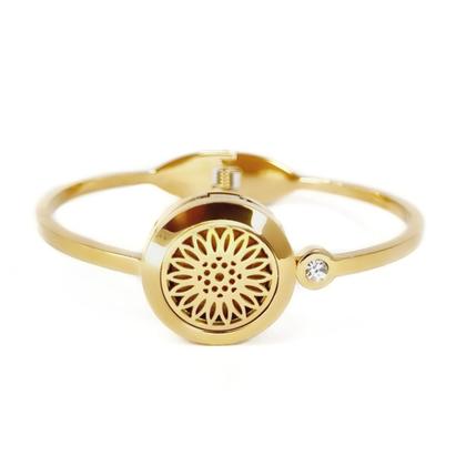 Imagem de Bracelete Difusor Girassol - AÇO INOXIDÁVEL E ANTIALÉRGICO - Dourado