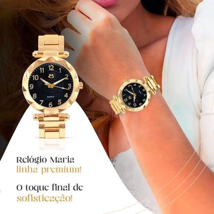 Imagem de bracelete digital + relogio feminino aço + caixa + oculos banhado dourado qualidade premium social presente inoxidável