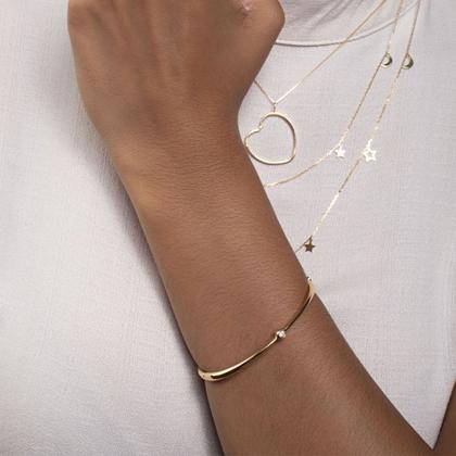 Imagem de Bracelete em Ouro 18K Ponto de Luz com Diamante - AU3806