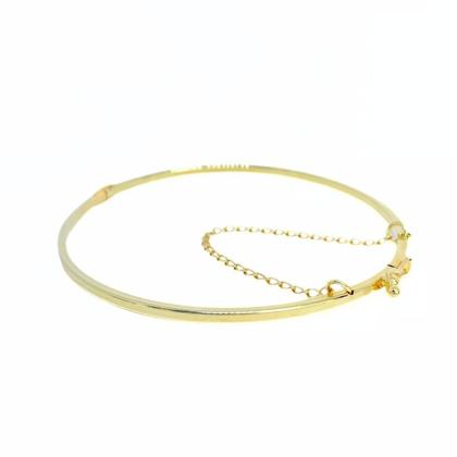 Imagem de Bracelete Feminino Aro Dourado Com Trava e Pega Ladrão