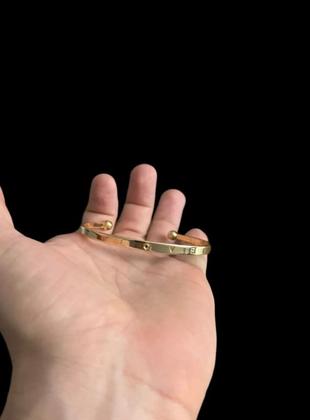 Imagem de Bracelete Feminino Love Banhado a Ouro 18k