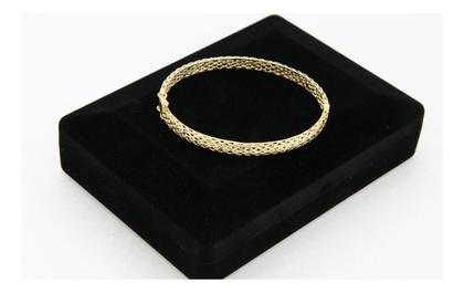 Imagem de Bracelete Feminino Trançado Ouro 18k 750 18 Cm Dourado 18 Cm Dourado 18 Cm