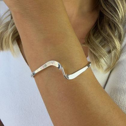 Imagem de Bracelete Fio ondulado Banhado Prata 925