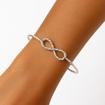 Imagem de Bracelete Fio Torcido Detalhe Infinito De Prata 925 Italiana