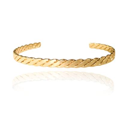 Imagem de Bracelete Fio Trançado Folheado Em Ouro 18k