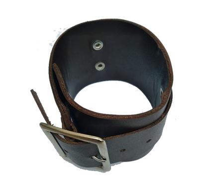 Imagem de Bracelete Fivela larga Marrom PL386P Couro Legítimo