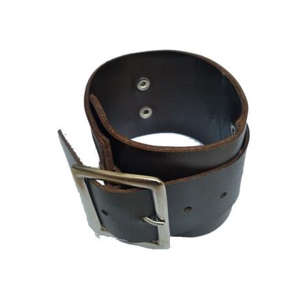Imagem de Bracelete Fivela larga Marrom PL386P Couro Legítimo