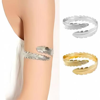 Imagem de Bracelete Folha Niquel Luxo Fantasia Grega 02 Unidades
